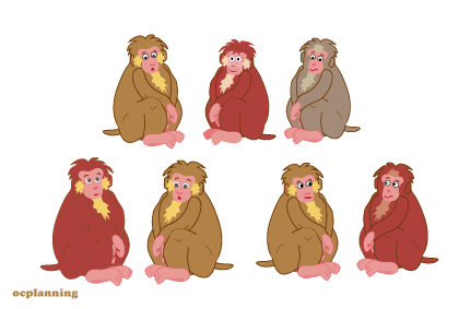 申のイラスト年賀状テンプレート