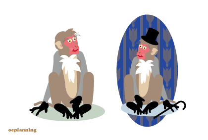 申のイラスト年賀状テンプレート