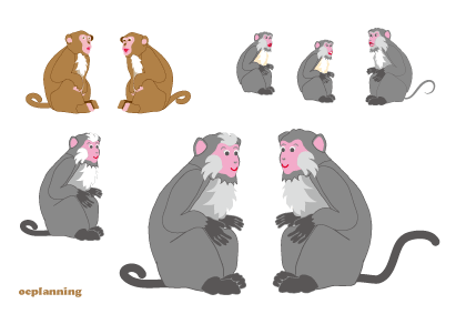 申のイラスト年賀状テンプレート