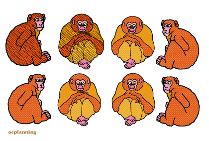 申のイラスト年賀状テンプレート