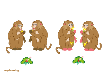 申のイラスト年賀状テンプレート