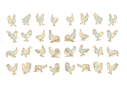 2017酉年 鶏の年賀状素材