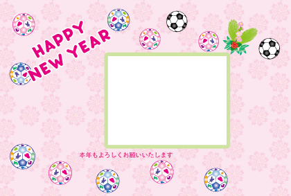 イヌのフォトフレーム年賀状テンプレート