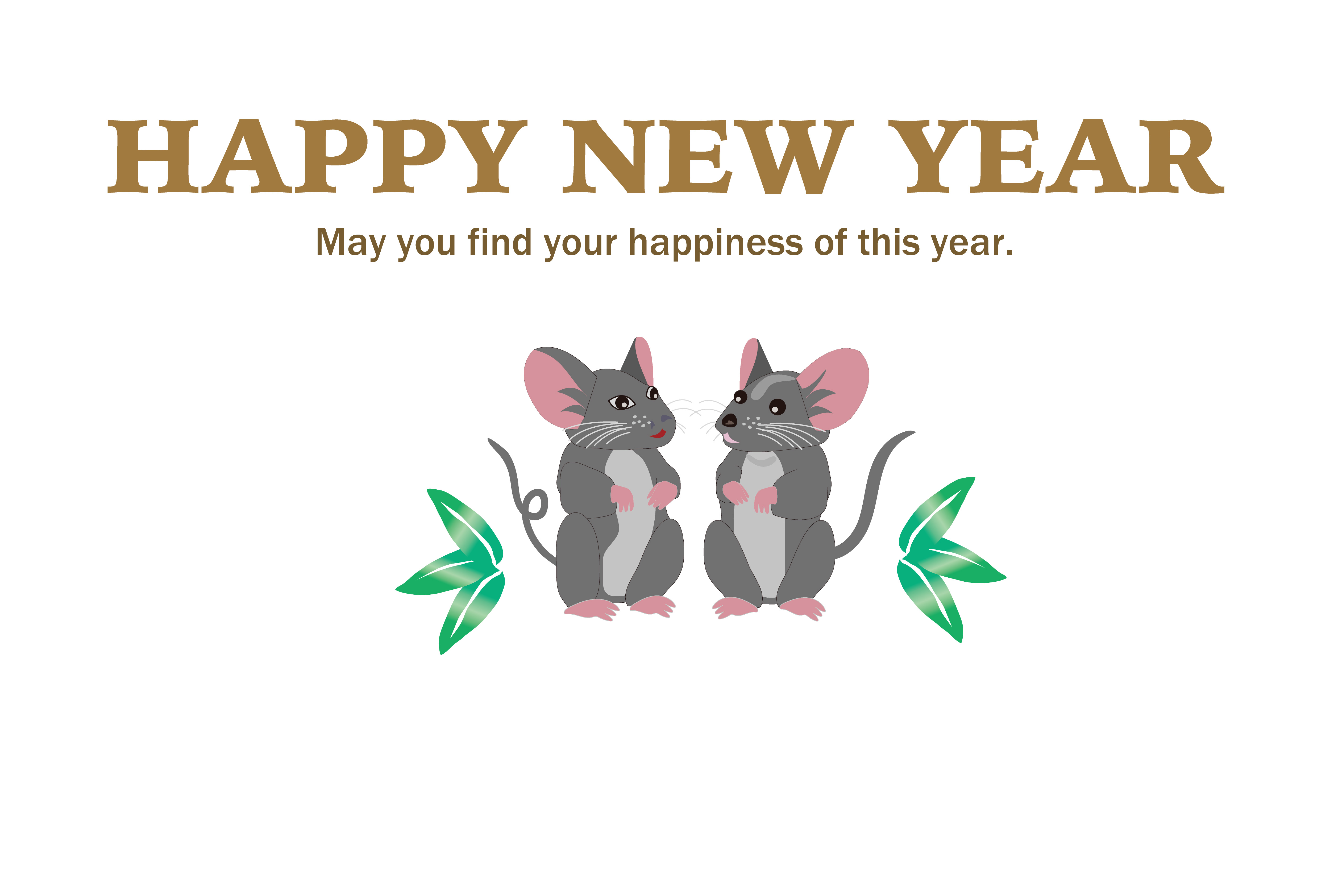 2020子年のマウスのイラスト年賀状素材