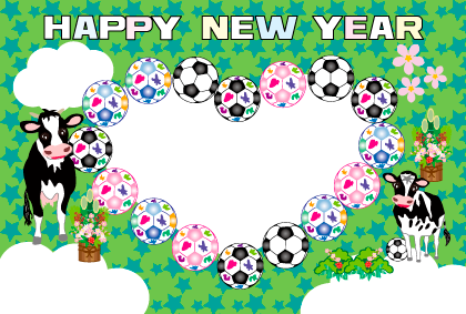 2021丑年の牛のイラスト年賀状素材