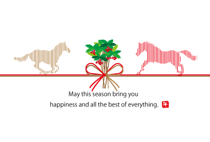 2026午年のウマのイラスト年賀状素材