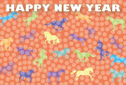 2026午年のウマのイラスト年賀状素材